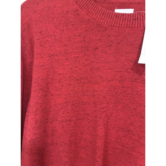 NWT Gap Men’s Red Black Heather Cotton Knit Sweater Crew Neck Size Small Preppy - Picture 2 of 3